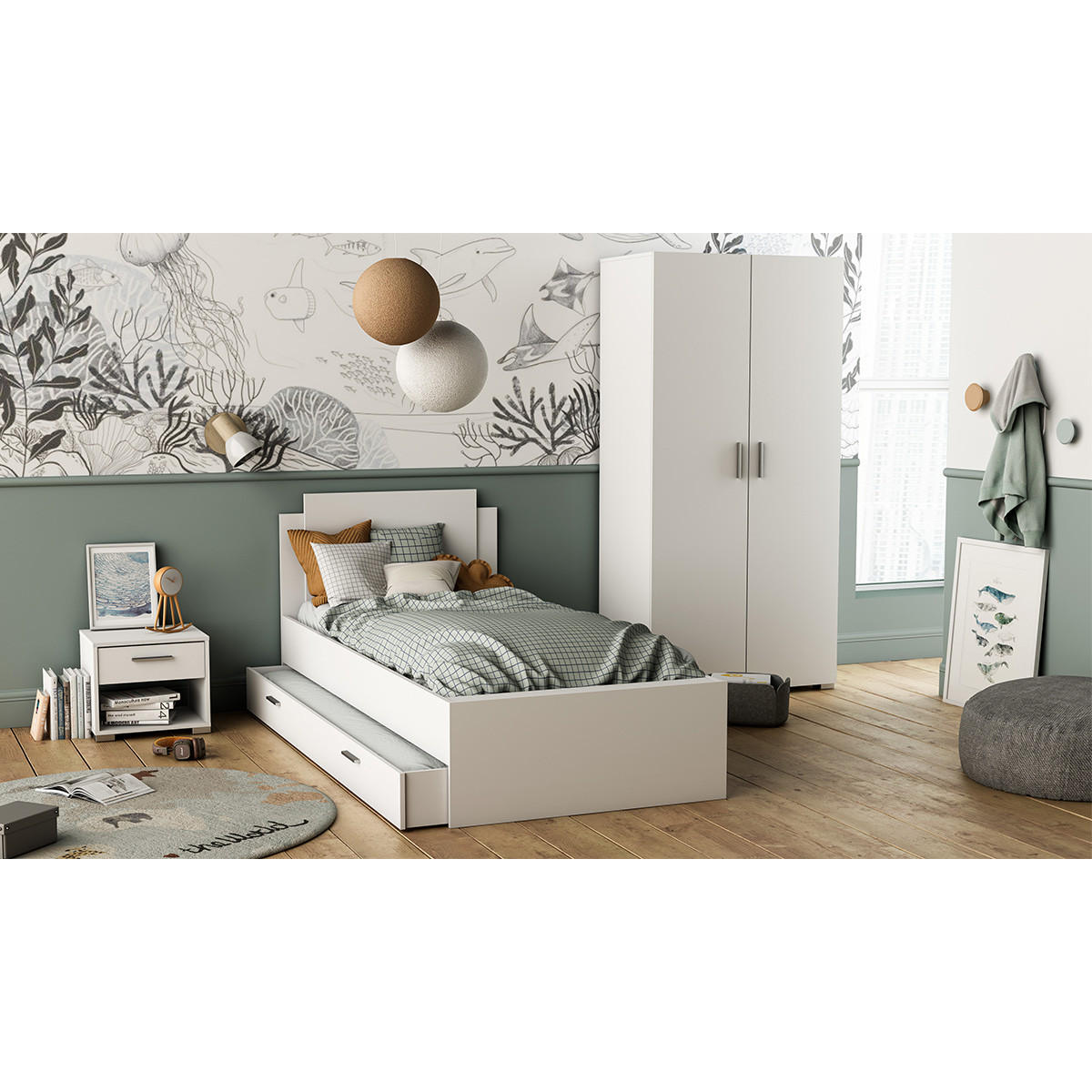 KOMMODE mit 4 Schubladen in Mattweiß - L 79,7 cm - Weiß, Holzwerkstoff (41.9/82.6/79.7cm) - Calicosy