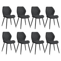 ESSZIMMERSTÜHLE 8er Set Stoff Schwarz Metallbeine - Anthrazit, Textil (43/86/47.5cm)