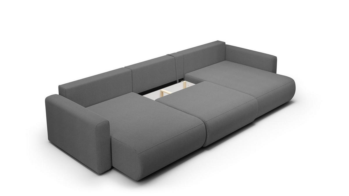 WOHNLANDSCHAFT Chaira Mit Schlaffunktion - Dunkelgrau, Holzwerkstoff/Textil (340/85/149cm) - Fun Möbel