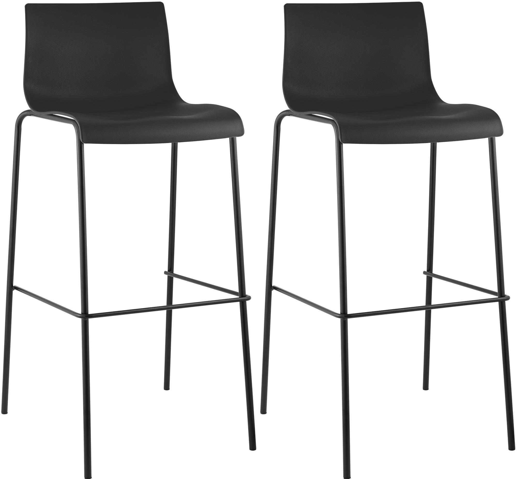 BARHOCKER Hover 2er-Set 100x43x48 cm schwarz - Schwarz, Kunststoff (43/100/48cm) - furnicato