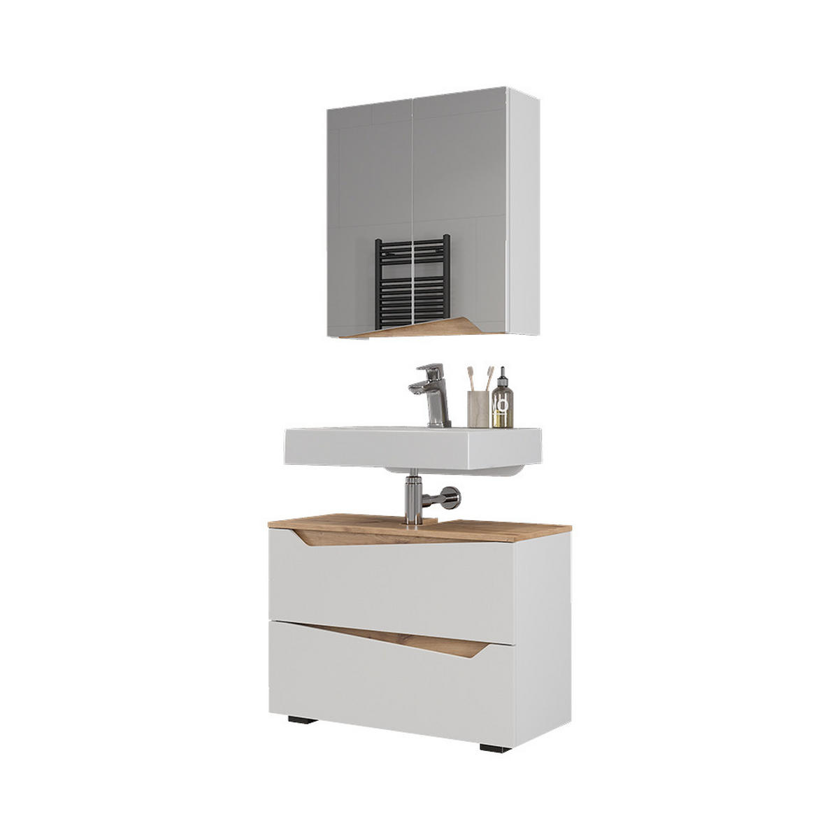 KOUPELNOVÝ NÁBYTEK Marelle Bílá/Artisan - bílá/dub artisan, kompozitní dřevo (80/57.5/35cm) - Vicco