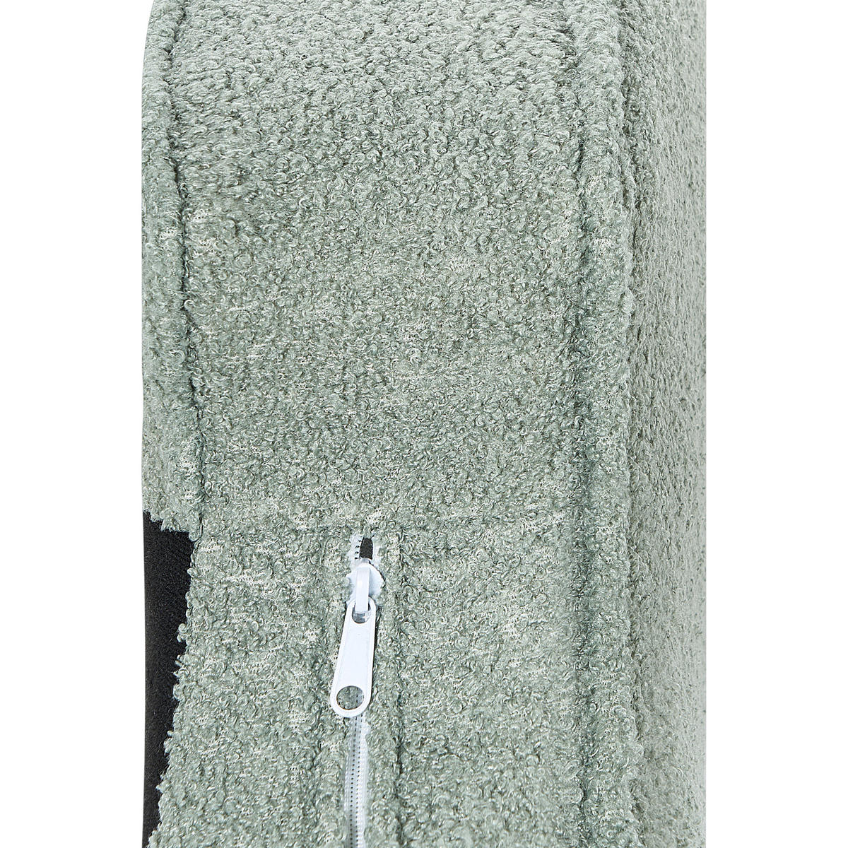 CHAISELONGUE Bouclé grün linksseitig Allier - Schwarz/Grün, Textil (150/75/76cm) - Beliani