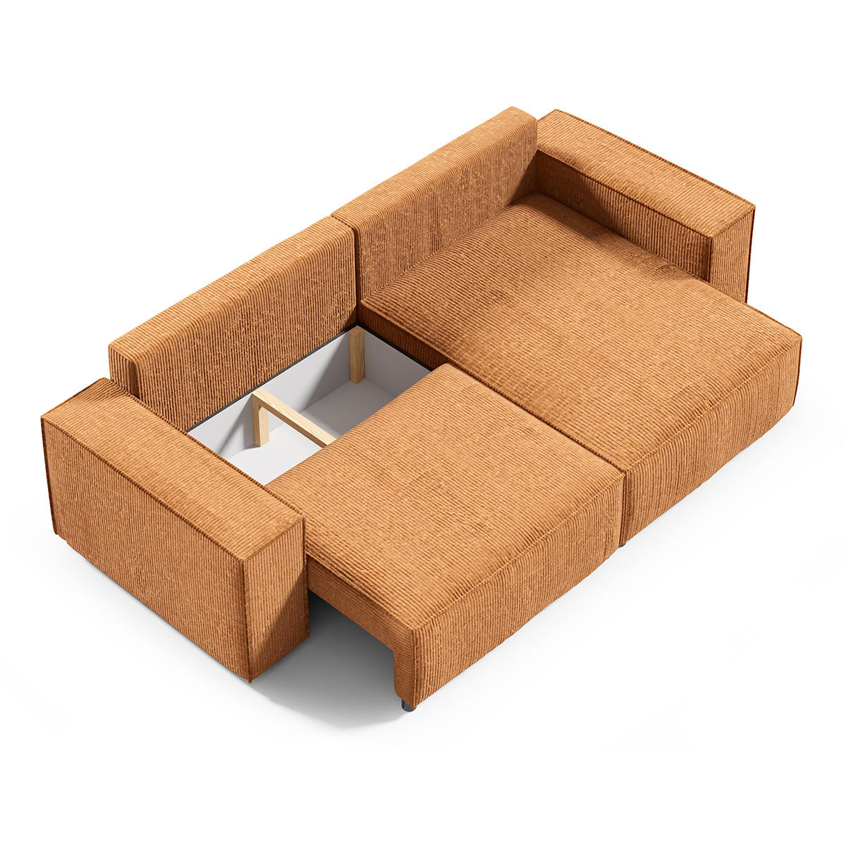 ECKSOFA Isaac 3 Sitzplätze Gelb - Gelb, Holz (257/148cm) - Petits-meubles