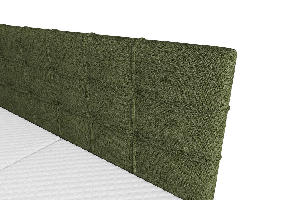 BOXBETT INAO 180x200 mit Matratze H3, Bonell und Topper ARAGON 39 - Grün, Textil (180/200cm) - Bedante