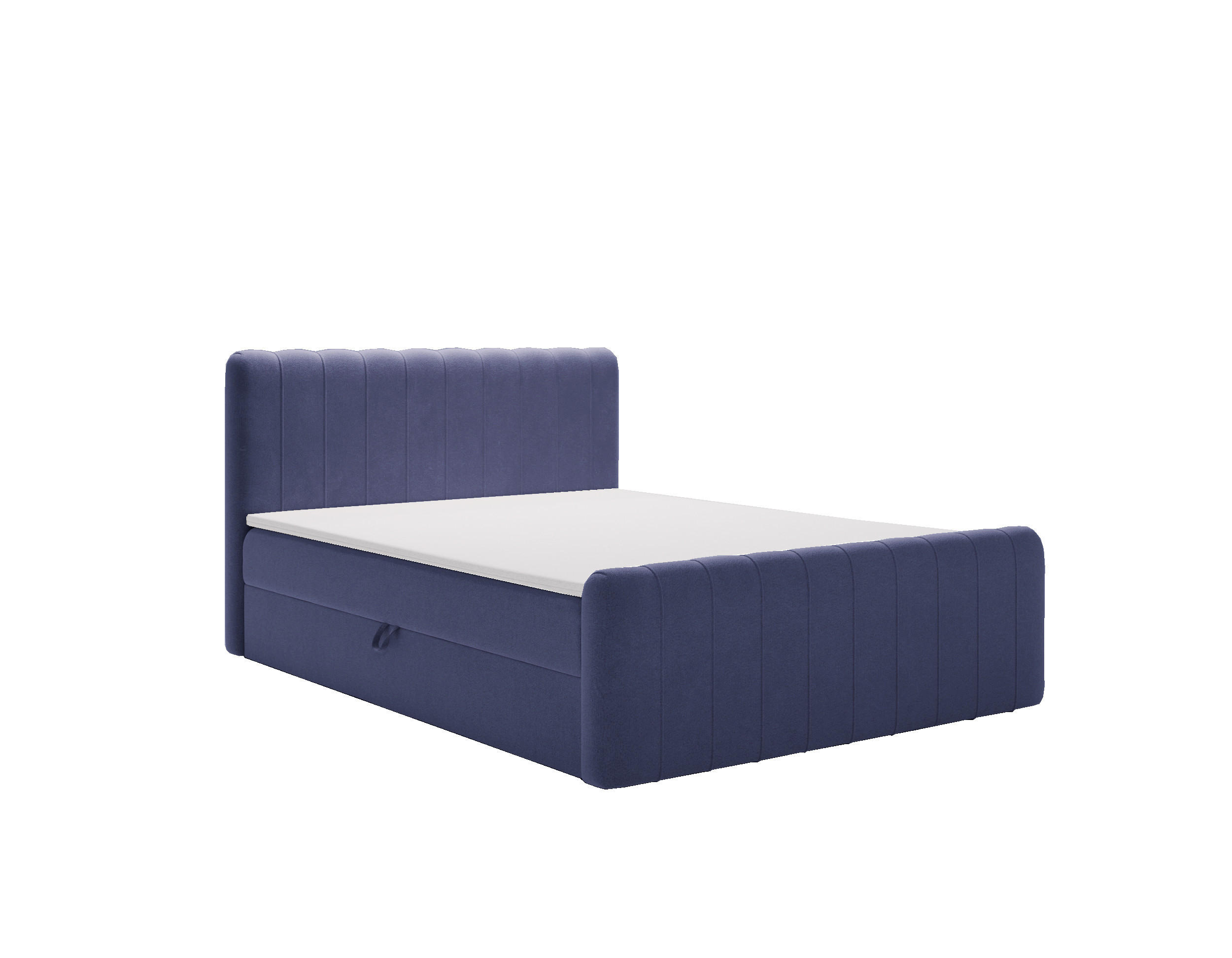 BOXBETT OSLO mit Bettkasten Stoff Komodo Marineblau 140x200 cm - Dunkelblau, Holz (140/200cm) - Kaiser Möbel