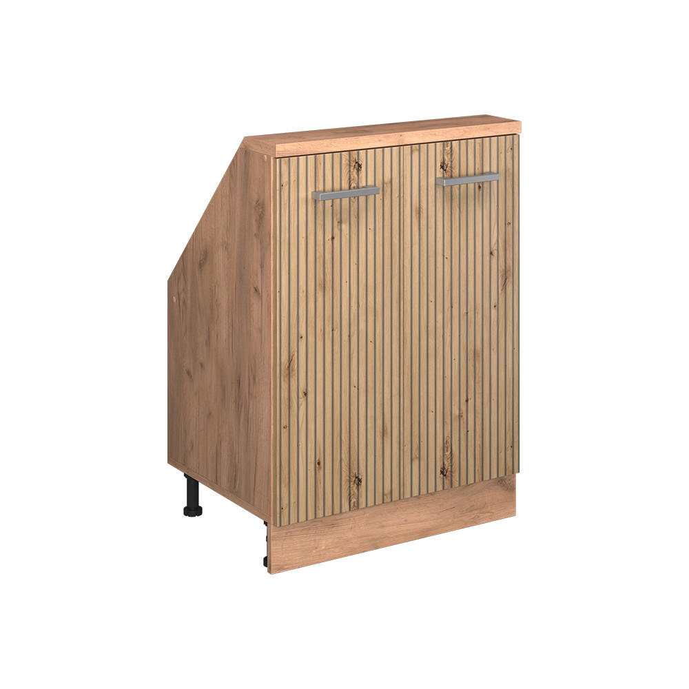 KÖKSSKÅP FÖR SLUTTANDE TAK R-Line Hantverks ek 60 cm med 2 dörrar Ek Artisan, Honungsek 83.8/60/46 cm