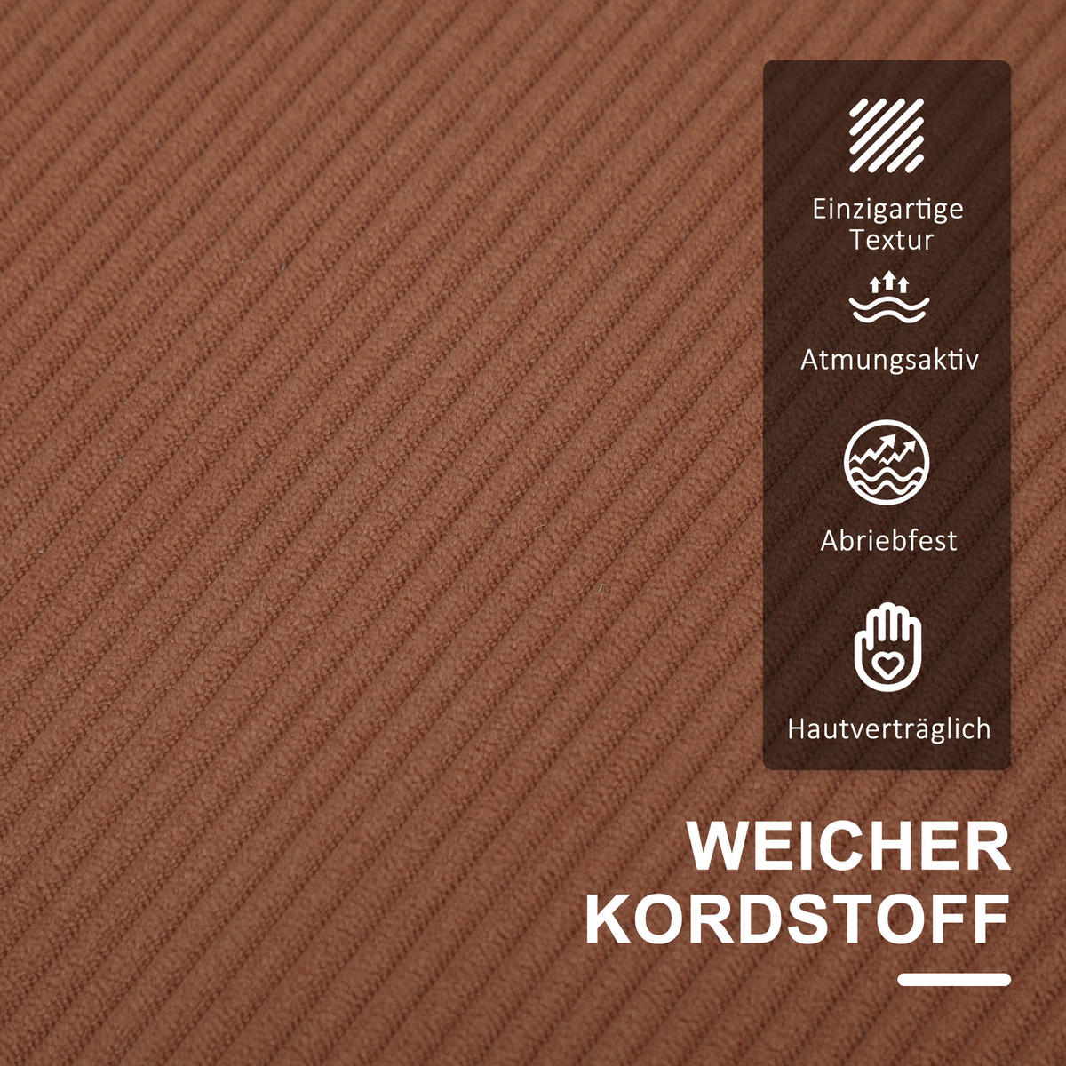 SOFA 2 Sitzer klein Couch mit Armlehne, Stauraum für Wohnzimmer, Orange - Orange/Naturfarben, Holz/Textil (63/79/117cm) - HOMCOM