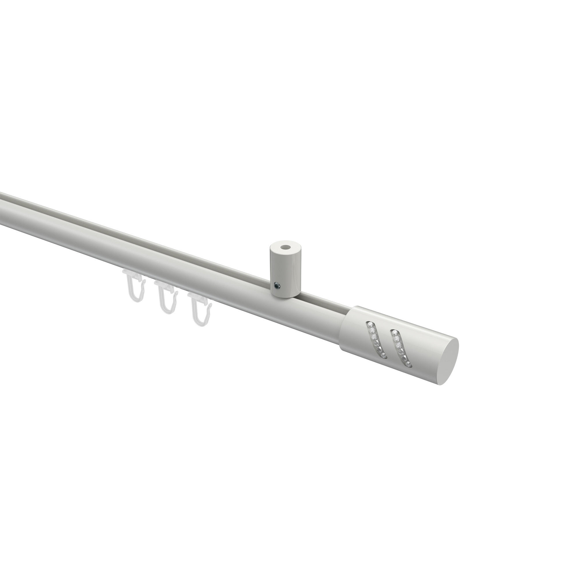INNENLAUF-GARDINENSTANGEN-SET Sonius Zoena 140 cm, 1-läufig, 20 mm Ø Weiß - Weiß, Metall (140cm) - INTERDECO