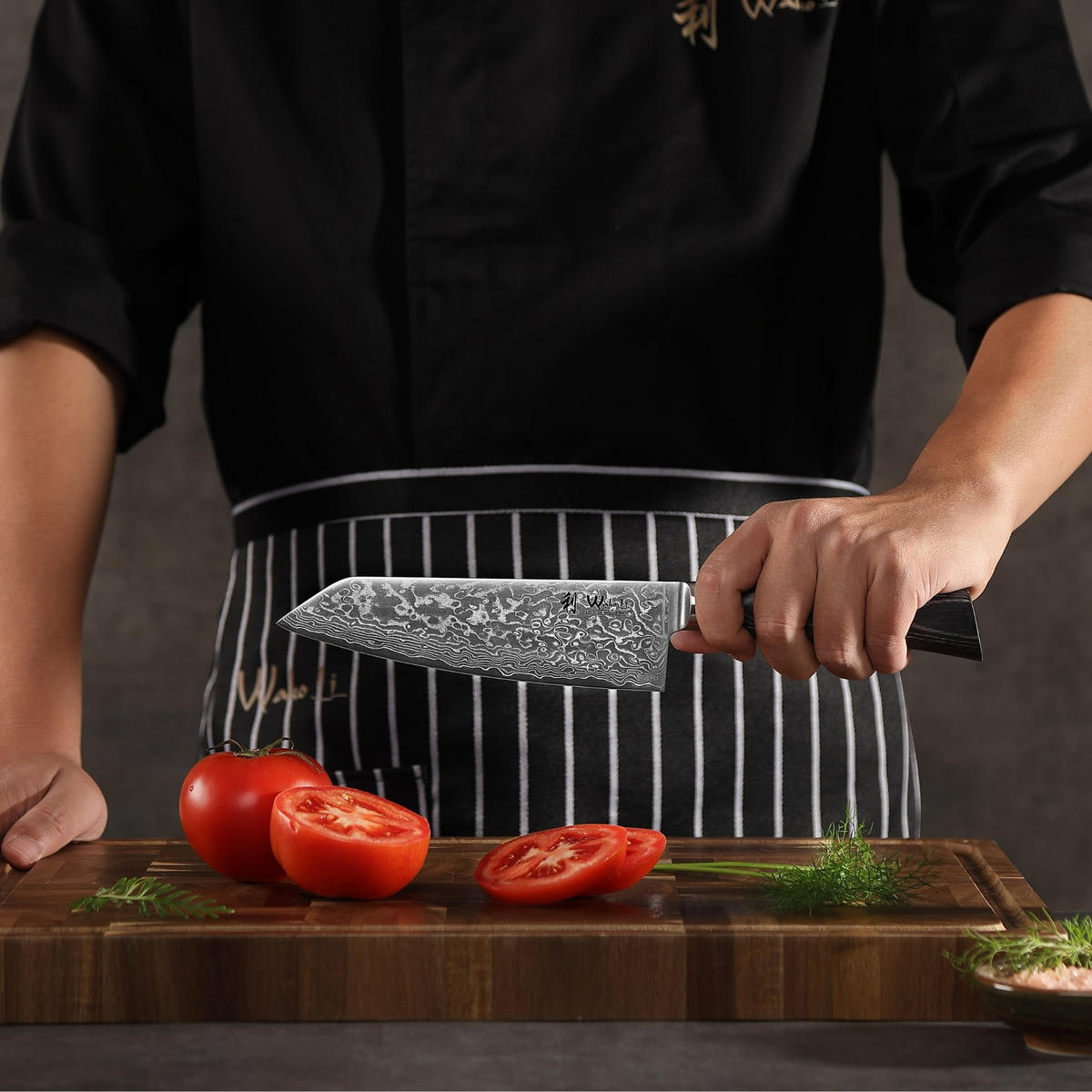 MESSERSET 3-TEILIG 9–17 cm - Dunkelgrau, Holz/Metall - Wakoli