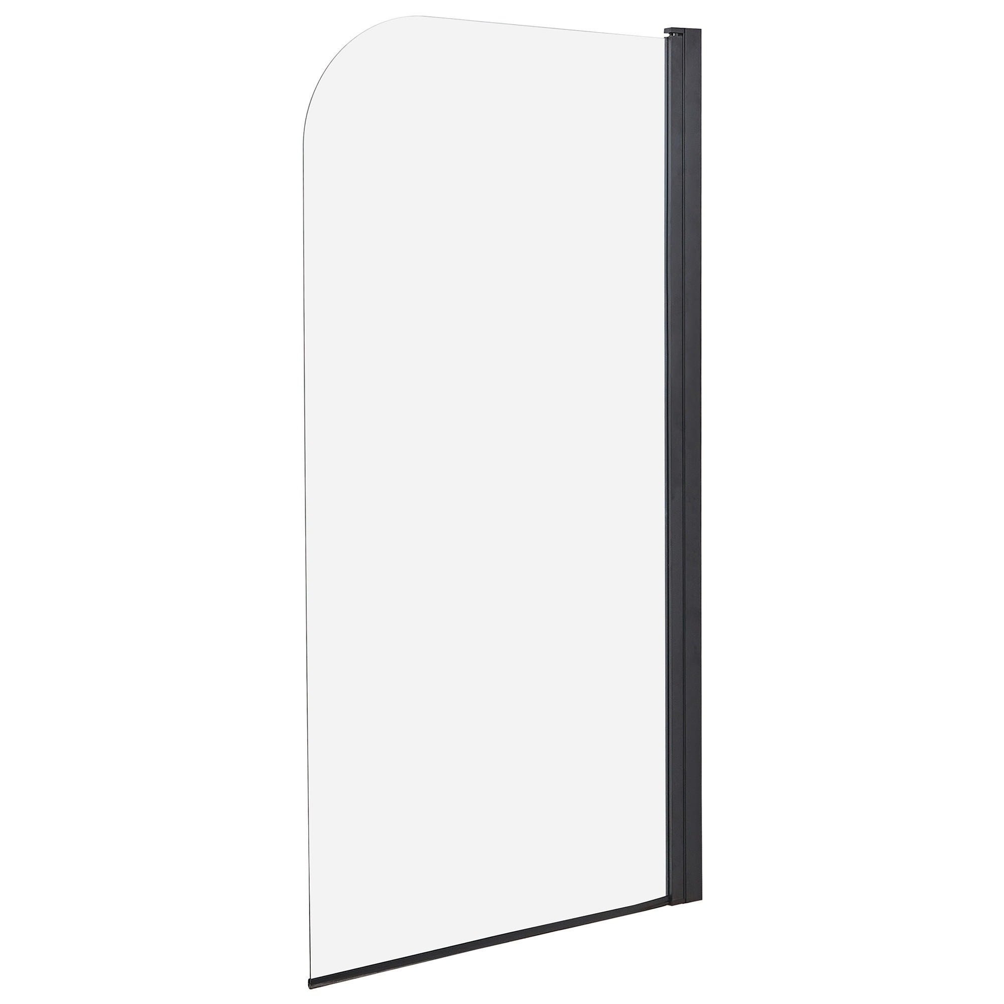 BADEWANNENAUFSATZ 140/80 cm Schwarz Lapan - Transparent, Glas (80/140cm) - Beliani