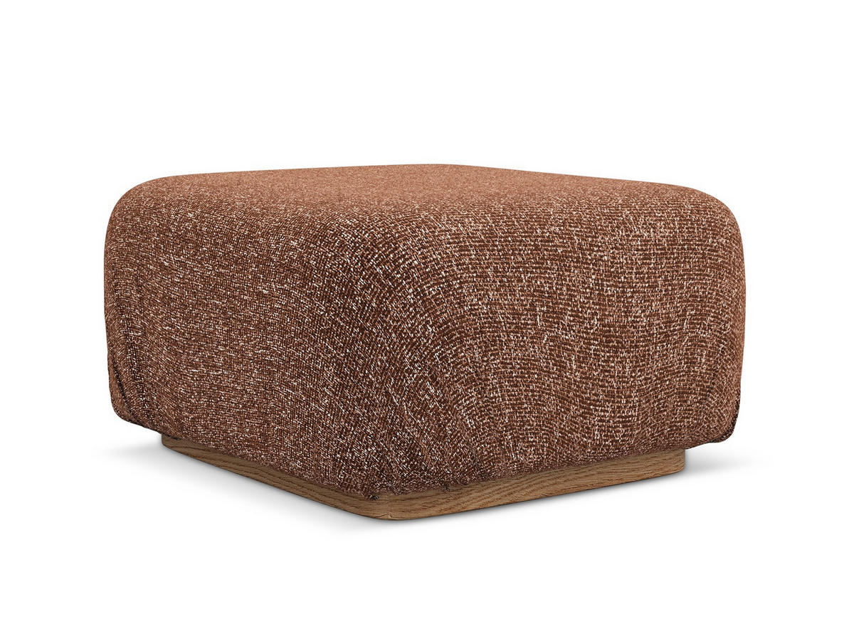 POUF Strukturstoff Stoff Orange - Terra cotta/Orange, Holz/Textil (83/95/41cm) - Makamii