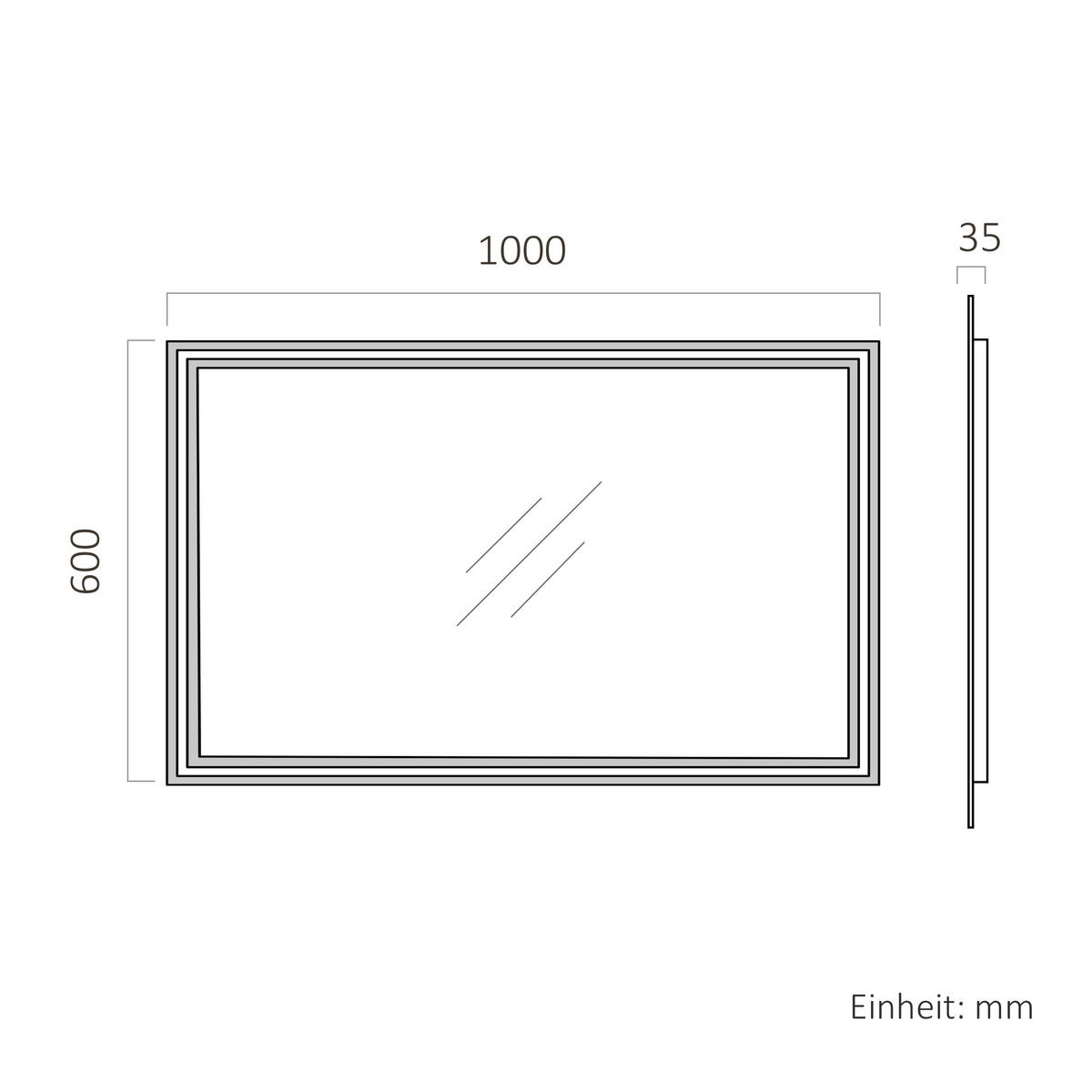 OGLINDA de baie cu LED-uri 100/60 cm - transparent, sticlă (100/60/3.5cm) - EMKE