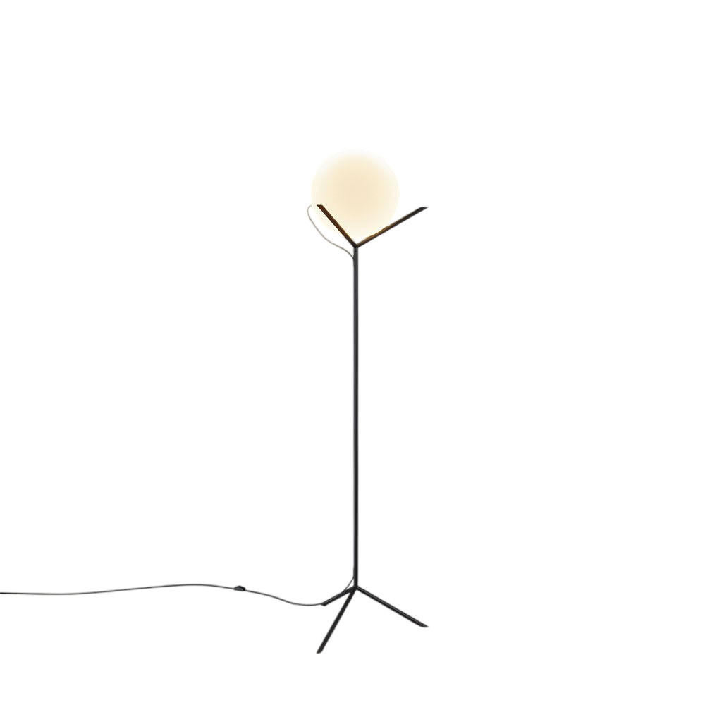 STEHLAMPE Poseidon Weiß Ø 30cm - Weiß, Glas (30/30/170cm) - s.luce