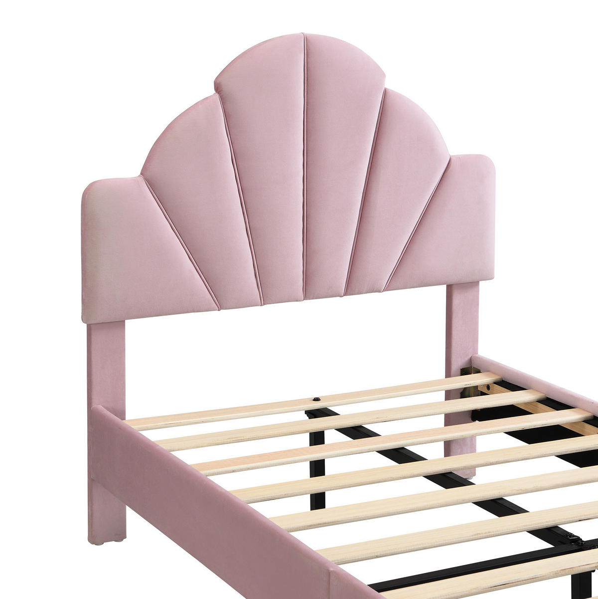 POLSTERBETT mit Bettbank 90x200 cm Samt Rosa - Pink, Metall (90/200cm) - Meubliv