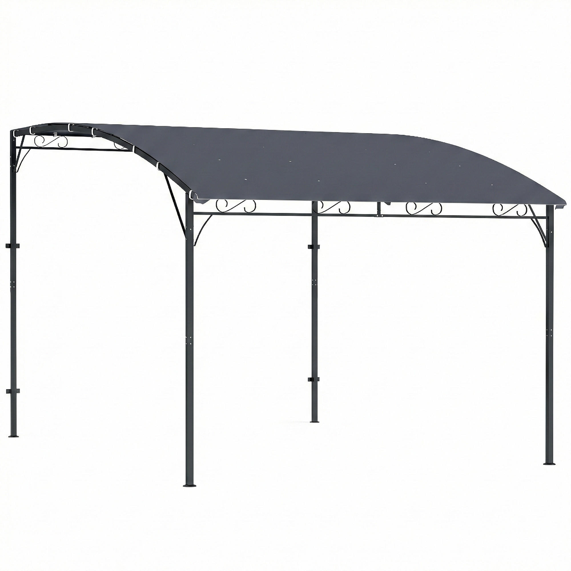 PERGOLA Polyester Metall Grau - Dunkelgrau/Grau, Metall (286/252/384cm) - Outsunny