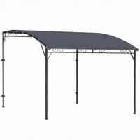 PERGOLA Polyester Metall Grau - Dunkelgrau/Grau, Metall (286/252/384cm) - Outsunny