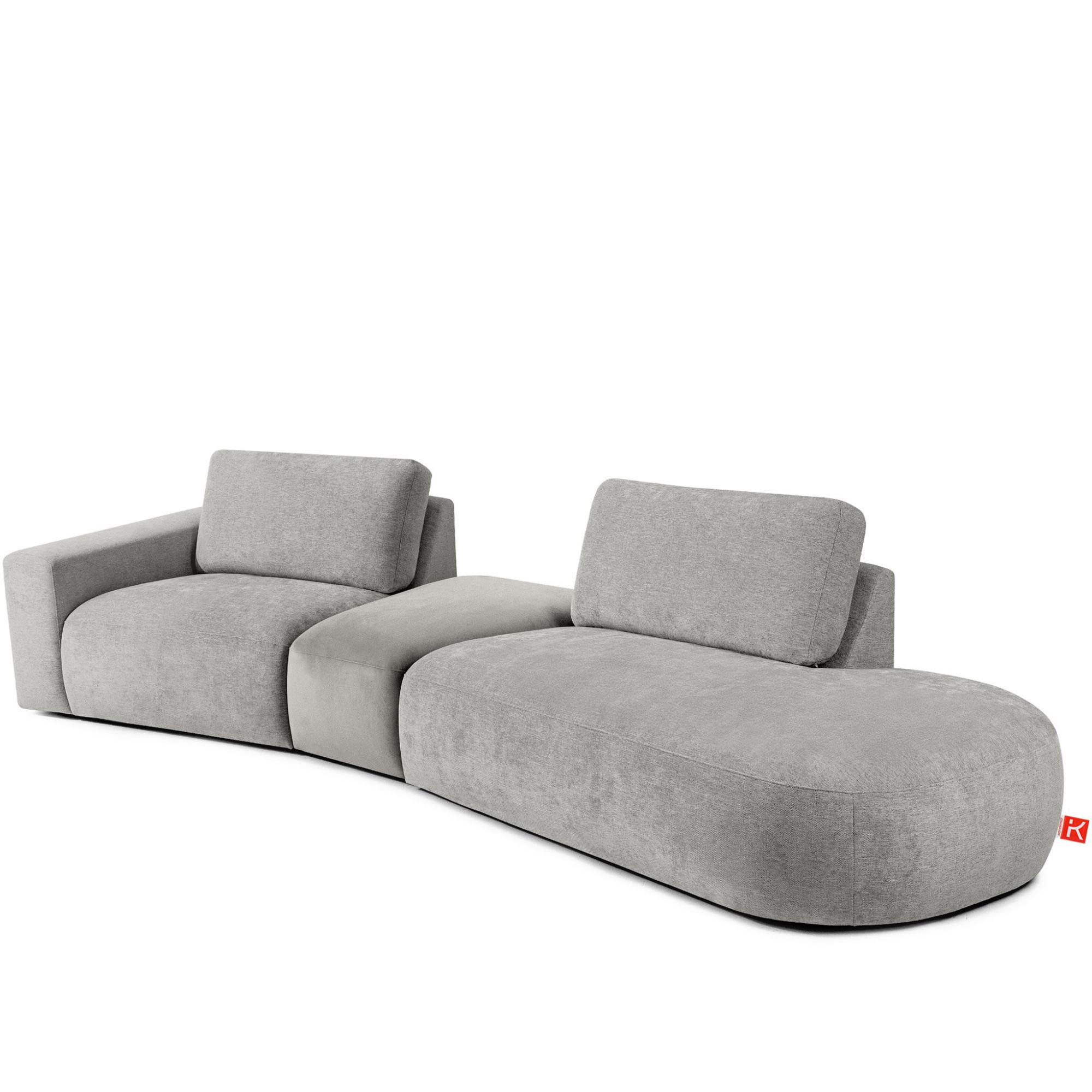 Konsimo® 4-Sitzer Hellgrau 350x84x105 cm