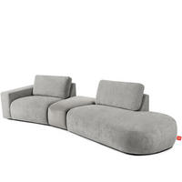 4-SITZER ECKSOFA ZUCCO Chenille rechts, Hellgrau - Hellgrau, Textil (350/84/105cm) - KONSIMO®