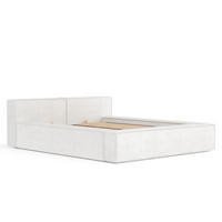 POLSTERBETT Voliera Creme 140/200 cm im Samtstoff - Birkefarben/Creme, Holz/Holzwerkstoff (140/200cm) - Maison de Reve