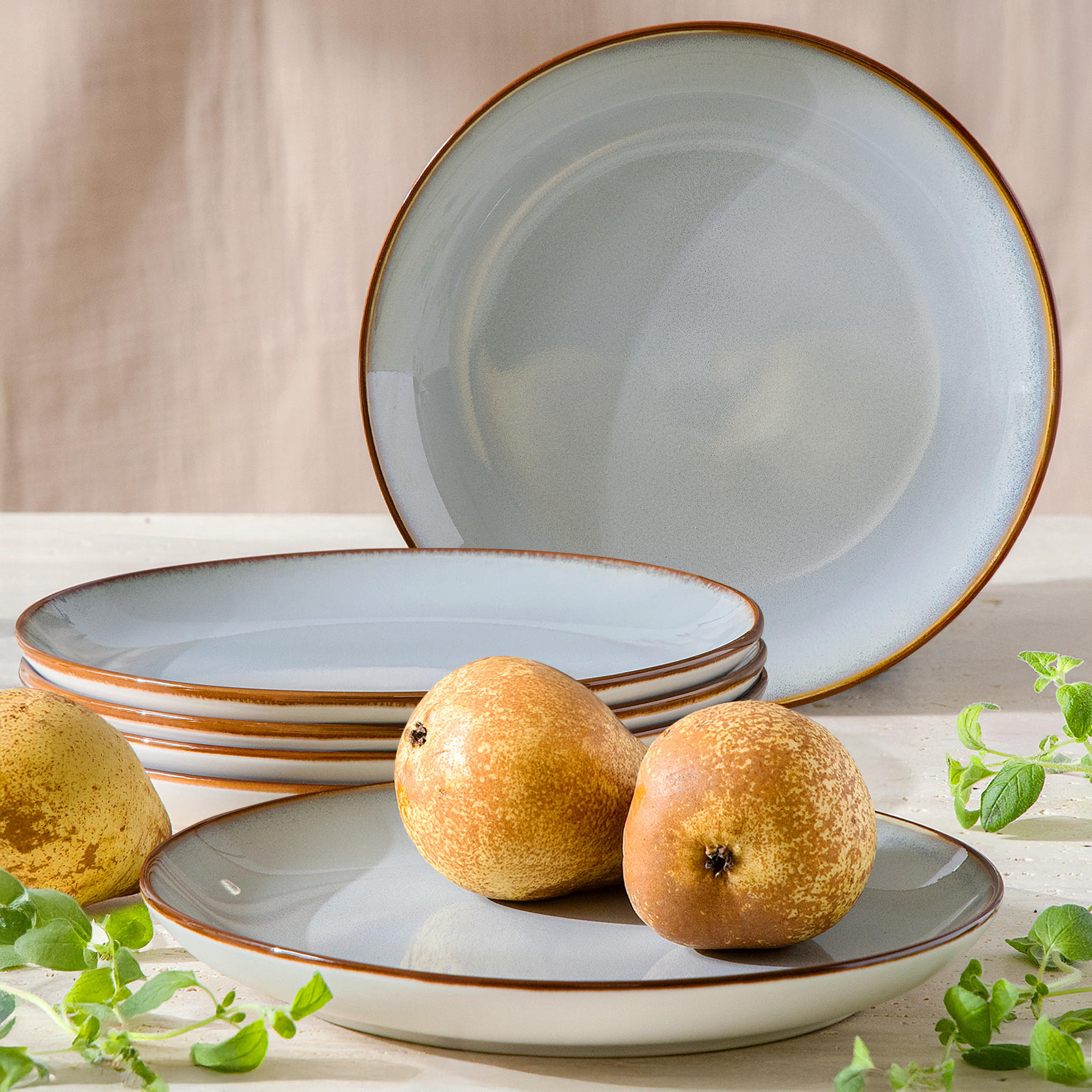 TELLER-SET Desserttellerset PORTOFINO 6-tlg - Blaugrau, Keramik (20.5cm) - Ritzenhoff Breker