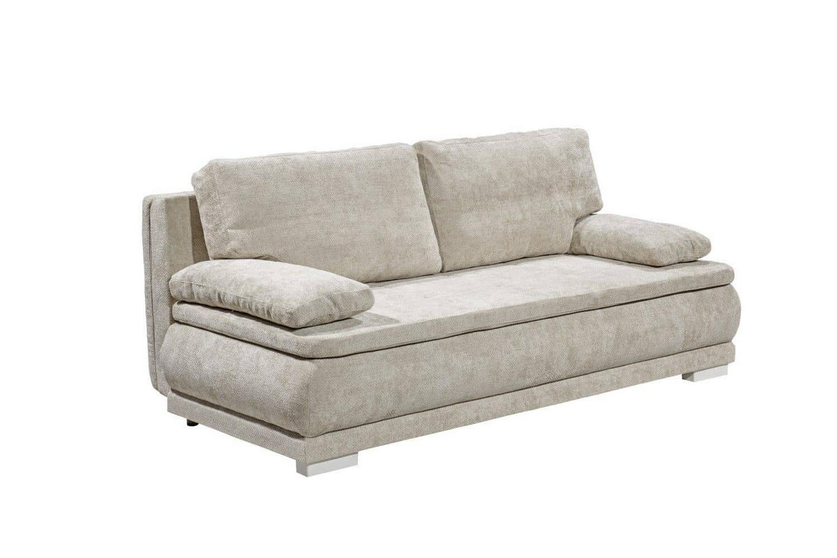 SCHLAFSOFA 2-Sitzer mit Bettkasten und Schlaffunktion - Kaschmir/Beige, Holz/Holzwerkstoff (211/92/108cm) - ed exciting design