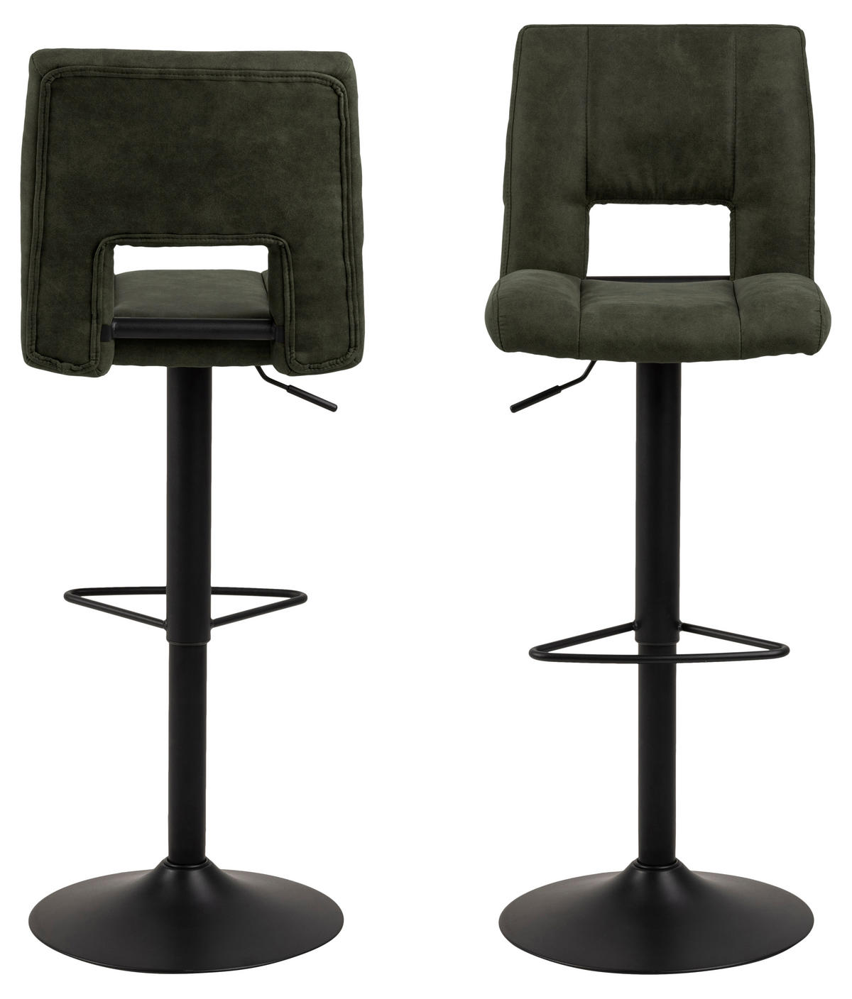 BARHOCKER, Syra, Stühle Grün, Stoff, 42 x 52 x 115 cm, 2-teilig - Grün, Textil/Metall (42/115/52cm) - ebuy24