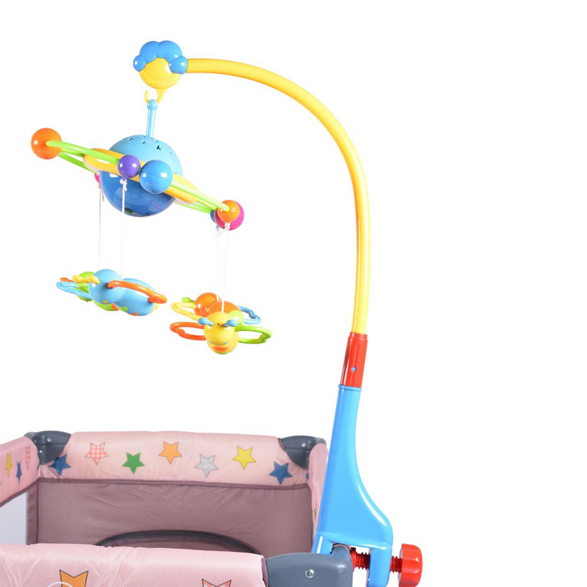 MUSIKMOBILE Orbit TL016 drehbares Mobile, Musik und Licht, ab 6 Monate, Lichtfunktion - Multicolor, Kunststoff (28/70/35cm) - Moni