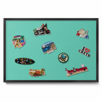 MAGNETTAFEL 60x40 cm Schwarzer Rahmen Minzgrün - Pastellgrün, Metall (60/50/0.4cm) - TULUP