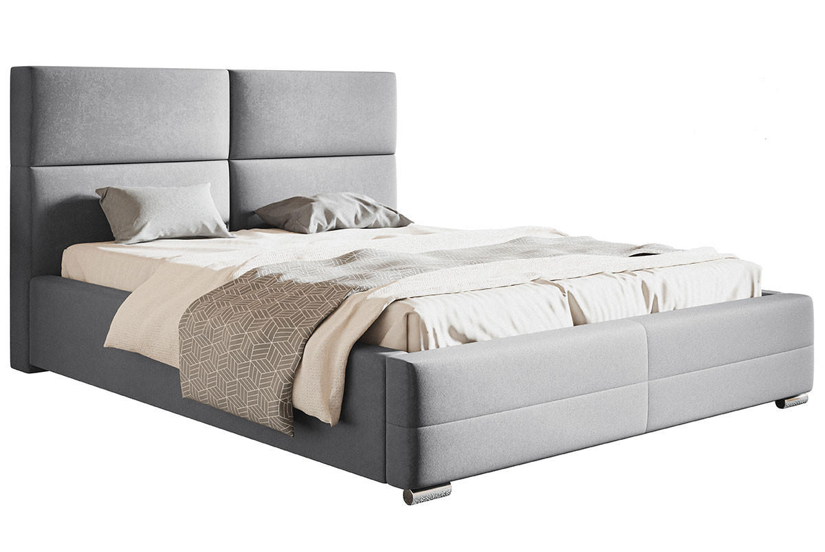 BETT Grau BEN 3 Stoff Plüsch 180x200 cm - Hellgrau, Textil (180/200cm) - Sepro Meble