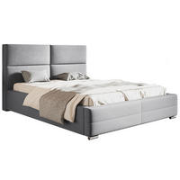 BETT Grau BEN 3 Stoff Plüsch 180x200 cm - Hellgrau, Textil (180/200cm) - Sepro Meble