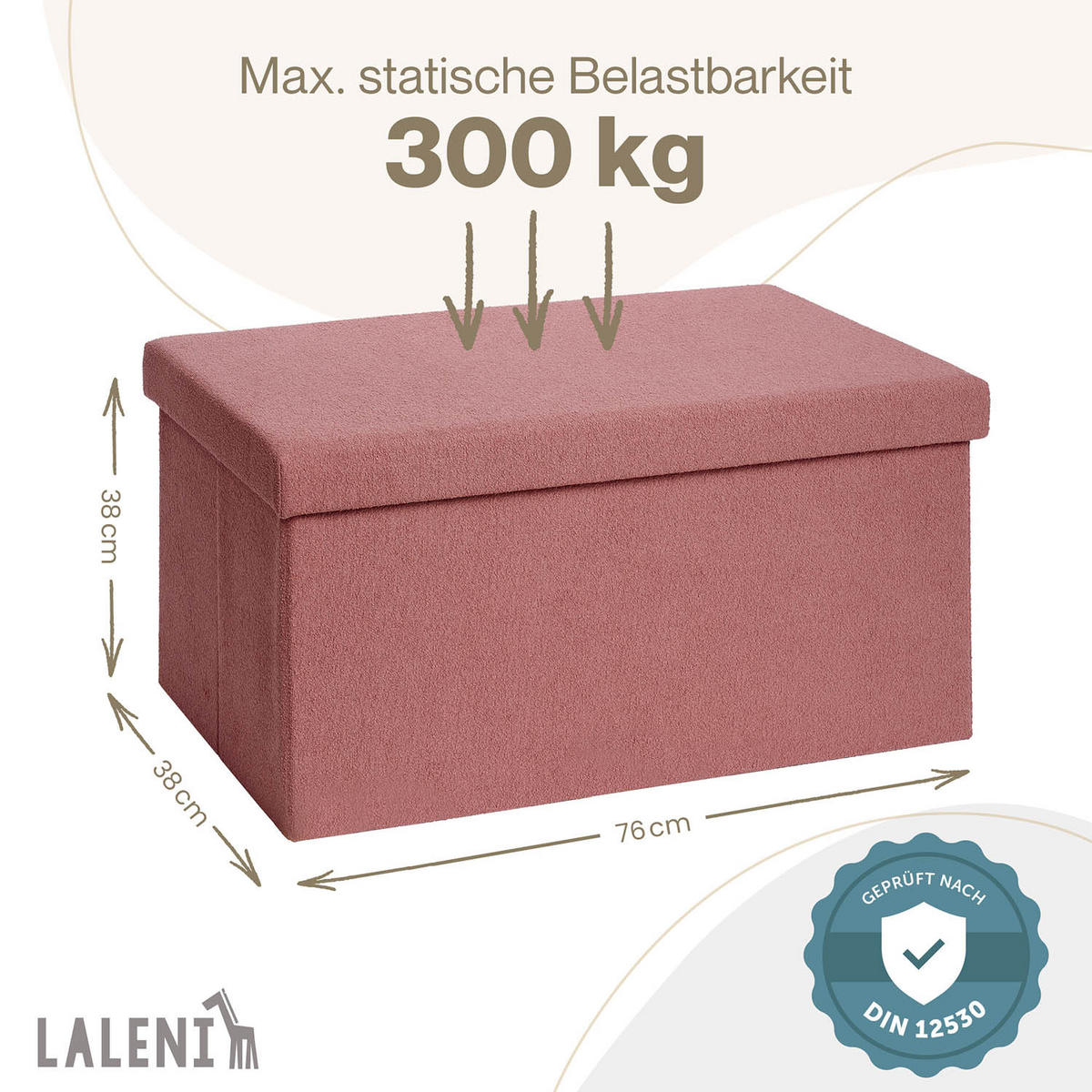 SITZBANK 76/38/38 cm, faltbar, Altrosa - Altrosa, Kunststoff (38/38/76cm) - Laleni
