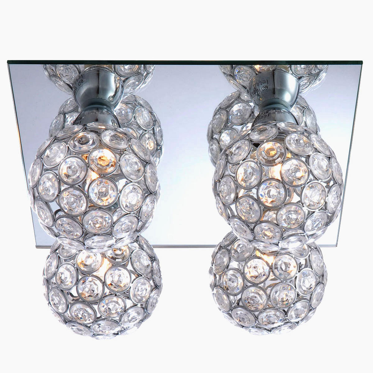 LED DECKENLEUCHTE Metall Silber Kristall - Silberfarben, Glas (23/23/13.2cm)