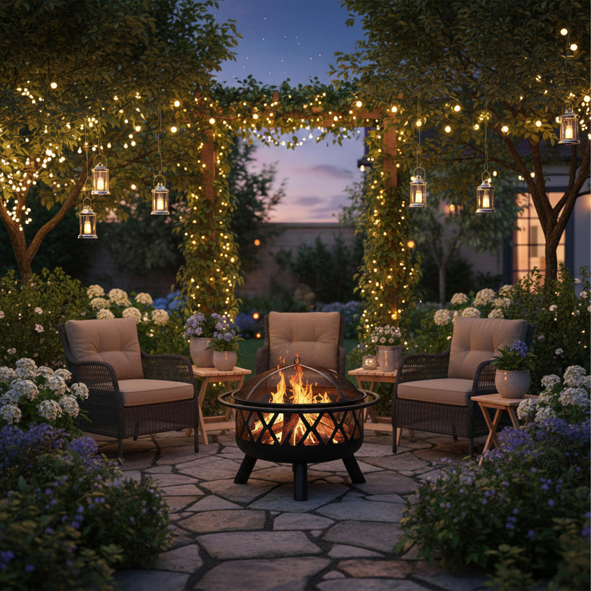 FEUERSCHALE - Schwarz, Metall (75/68.5/75cm) - Relaxdays