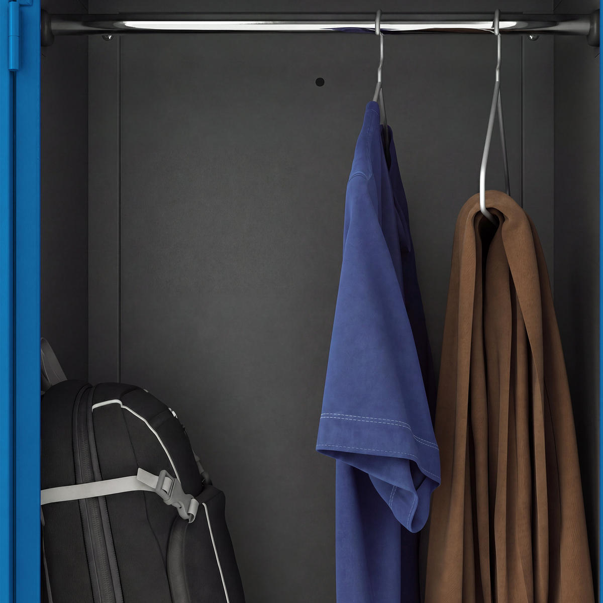 KLEIDERSCHRANK JULIA 185x80x45 cm - Blau/Anthrazit, Metall (80/185/45cm) - Jan Nowak