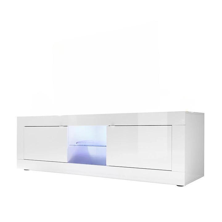 TV-MÖBEL 2 Türen ohne Beleuchtung L180 cm - Initial - Weiß, Holzwerkstoff (43/56/6.6cm) - Calicosy