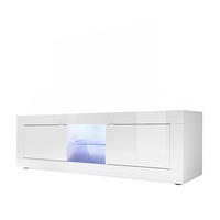 TV-MÖBEL 2 Türen ohne Beleuchtung L180 cm - Initial - Weiß, Holzwerkstoff (43/56/6.6cm) - Calicosy
