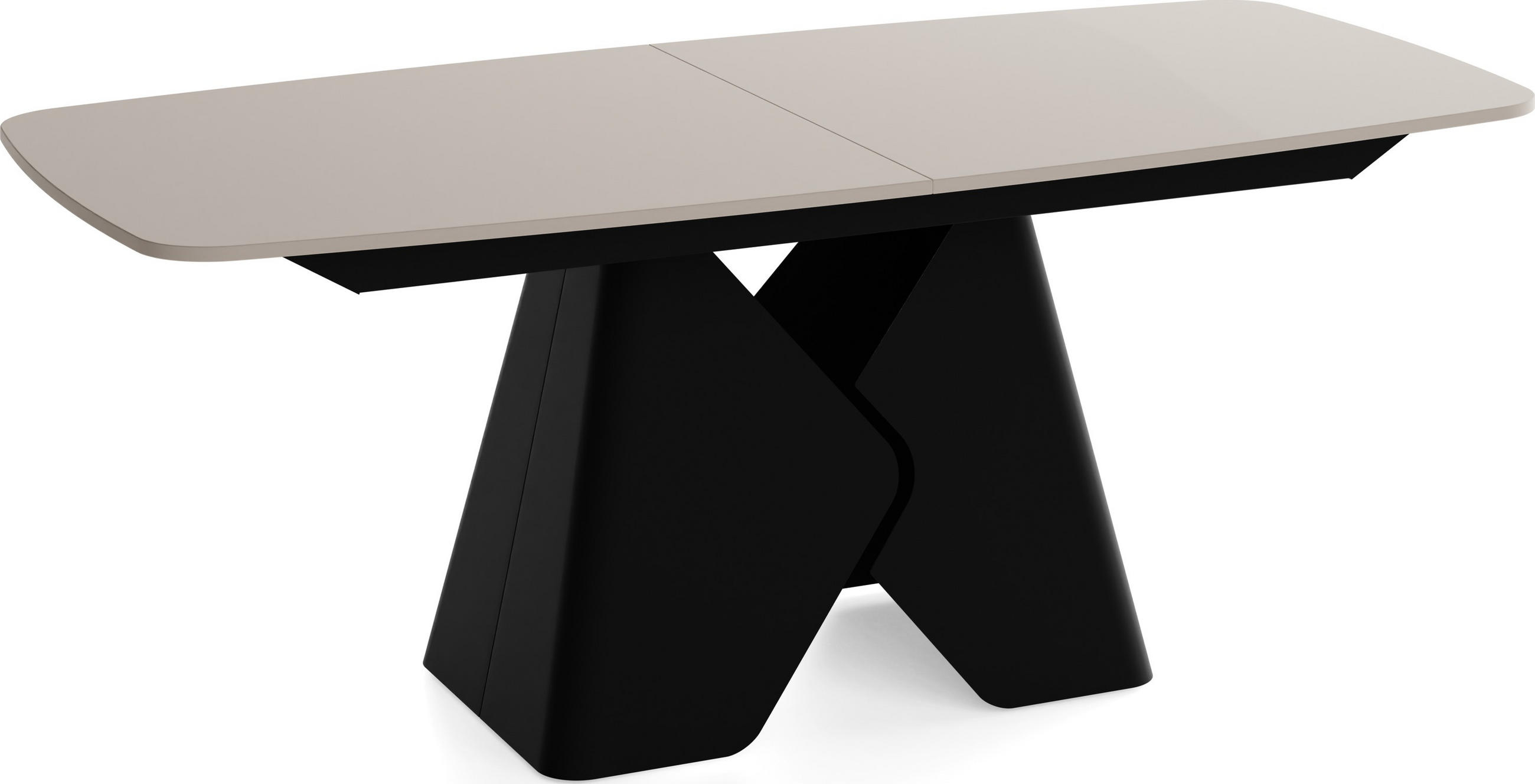 ESSTISCH Vanta rechteckig ausziehbar verlängerbar mit Schwarzem Metallgestell, Kaschmir 200-290/90/76 cm - Kaschmir/Beige, Holzwerkstoff/Metall (90/290/76cm) - WFL GROUP