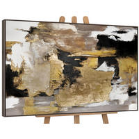 GEMÄLDE Goldene Fragmente II Schattenfugenrahmen Grau 120x80 cm - Grau, Holz (120/80cm) - YS-art gallery