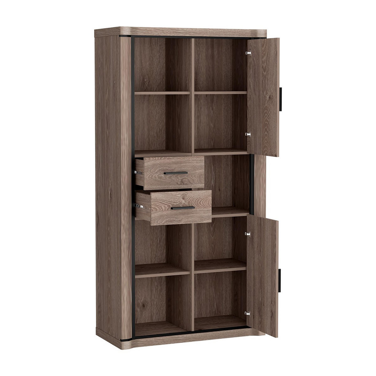 REGAL Dallas D-23 97 x 192 x 45 cm Trüffeleiche - Trüffeleichefarben, Holzwerkstoff/Kunststoff (97/192/45cm) - Koseto
