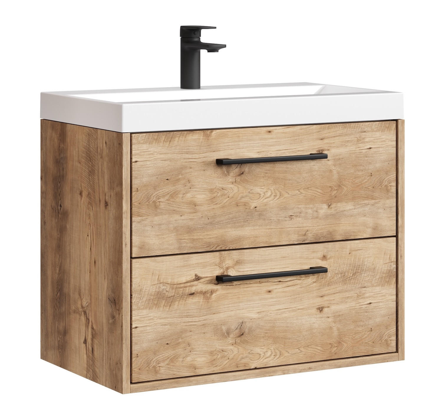 BADMÖBEL-SET Florence 2 Teile Kastanien Eiche - 60 x 35 x 51 cm - Kastanienfarben/Eichefarben, Holz (60/51/35cm) - Badplaats