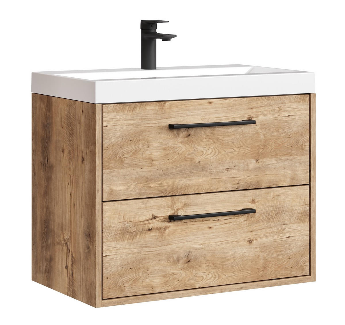 BADMÖBEL-SET Florence 2 Teile Kastanien Eiche - 60 x 35 x 51 cm - Kastanienfarben/Eichefarben, Holz (60/51/35cm) - Badplaats