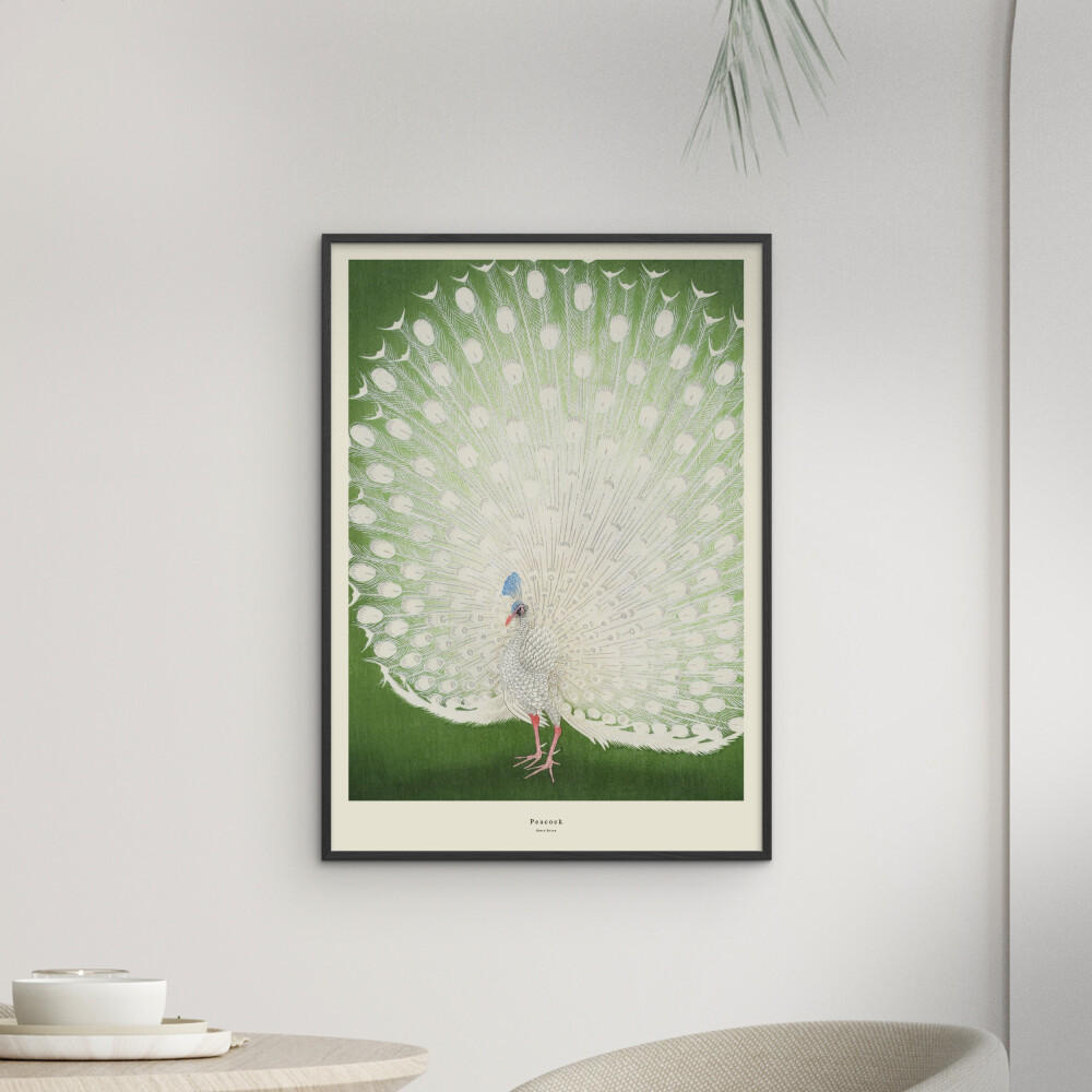 POSTER mit Rahmen A.P. Atelier - Peacock - Schwarz/Grün, Holz/Papier (50/70cm) - Poster&Frame