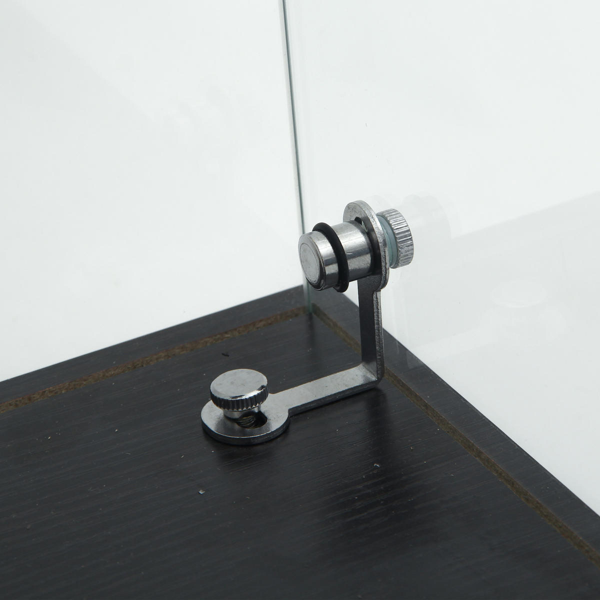 GLASVITRINE freistehend LED Glas Schrank schwarz modern - Schwarz, Holz (80.5/164/36.5cm) - LEBENLANG