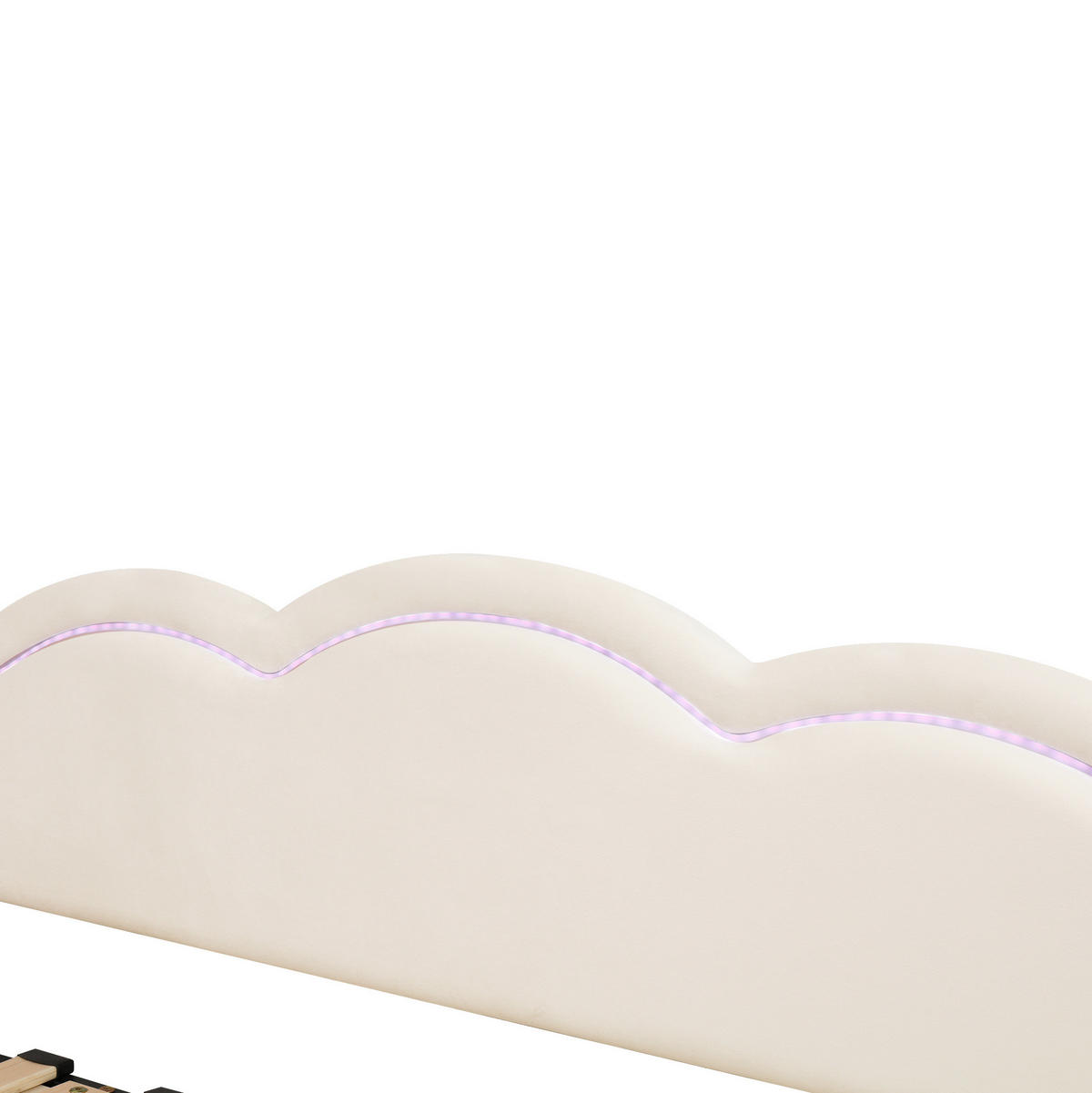 POLSTERBETT 90/200 cm Beige aus Samt mit USB- und TYPE-C-Anschluss - Beige, Textil (90/200cm) - OKMYHOME