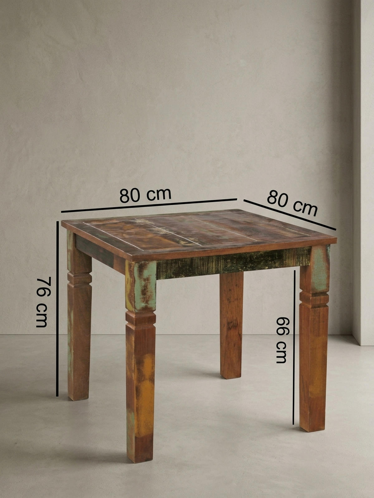 ESSTISCH Massivholz Quadratisch Landhausstil DIANA, Beige 80x80x76 cm - Beige/Braun, Holz (80/80/76cm) - KADIMA DESIGN