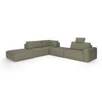 ECKSOFA hochwertige und außergewöhnliche Handwerkskunst - Schwarz/Grün, Holz/Kunststoff (345/373cm) - Cotta