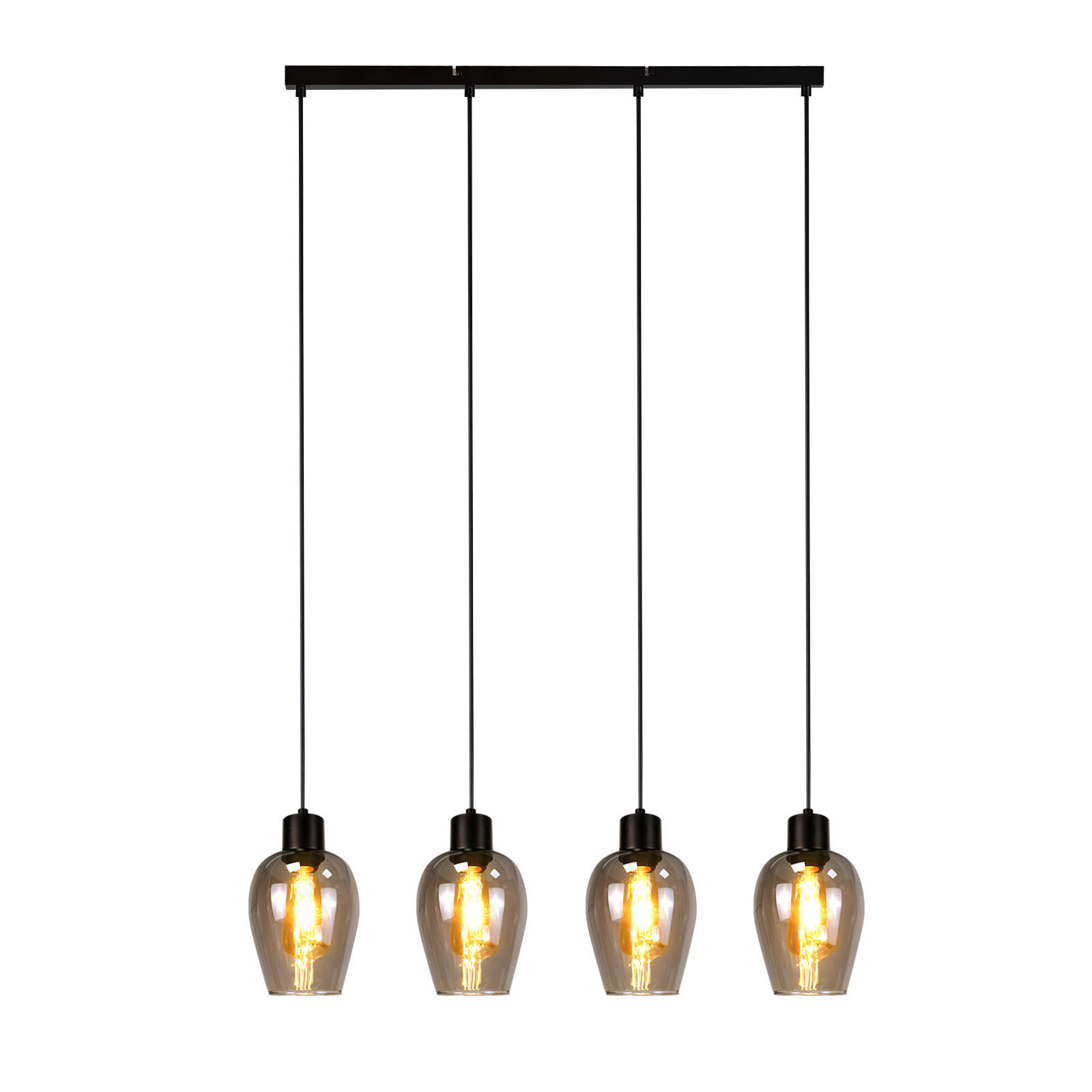 PENDELLEUCHTE Daphne 70/5/120 cm - Schwarz, Glas (70/5/120cm) - ZMH