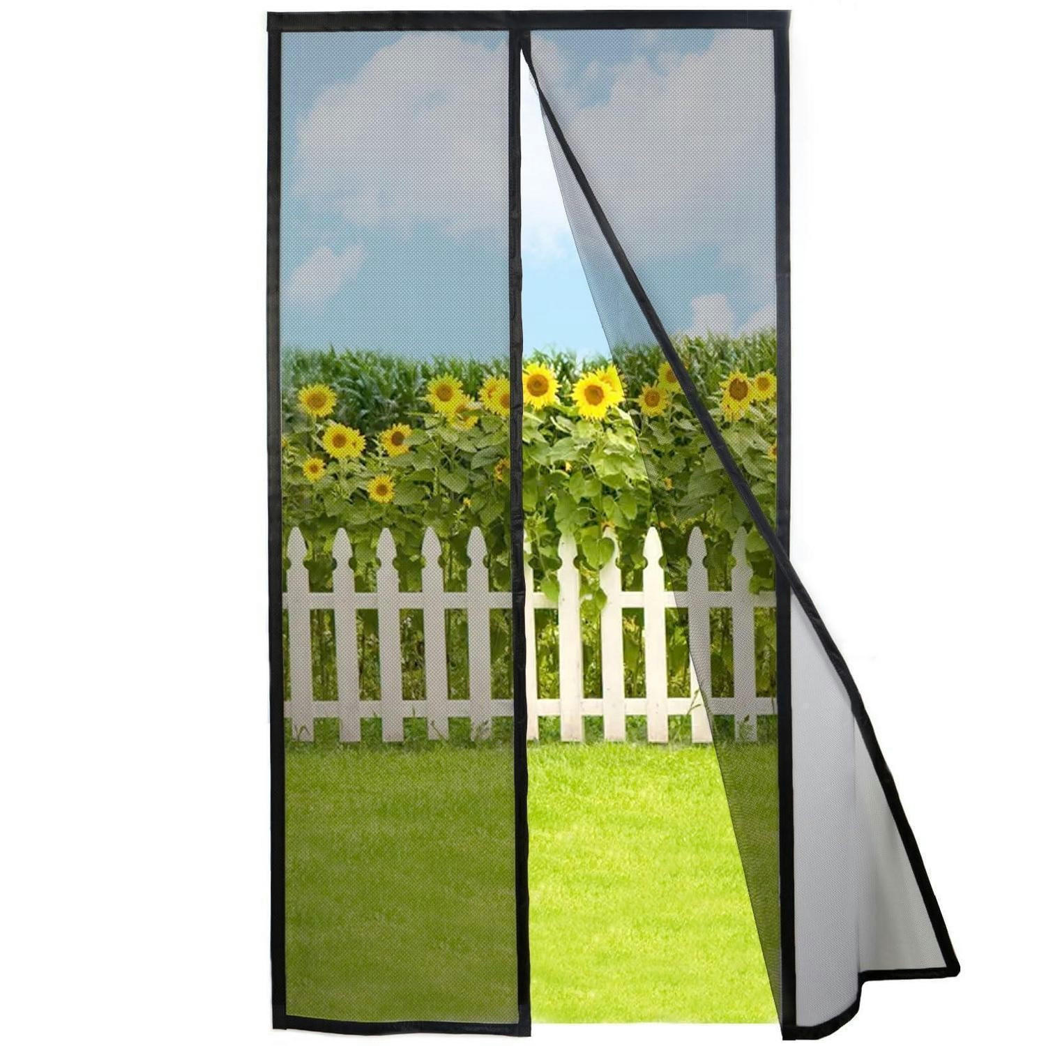 FLIEGENGITTER Balkontür 95 x 215 cm Schwarz - Schwarz, Textil (96.5/213.4/2.5cm)