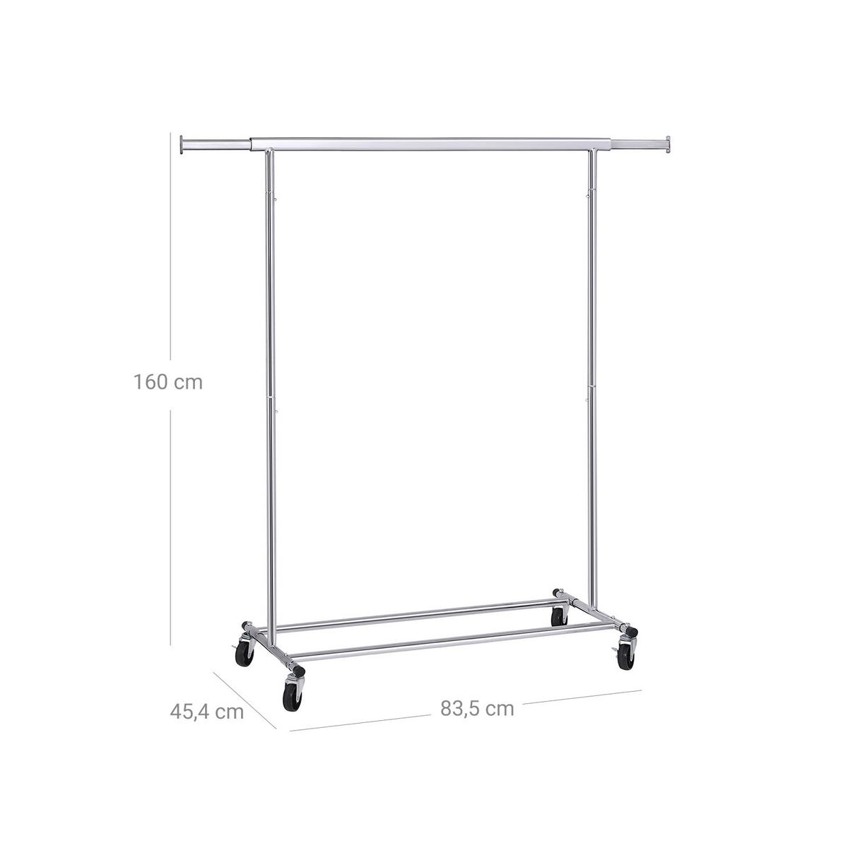 KLEIDERSTÄNDER - Silberfarben, Metall (45.4/160/132cm) - Hansiro