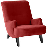 SESSEL Kajsa 71x80x101 Bezug Samtvelours Buche schwarz/ziegel - Terra cotta/Schwarz, Kunststoff (101/80/71cm) - 58aufmkessel